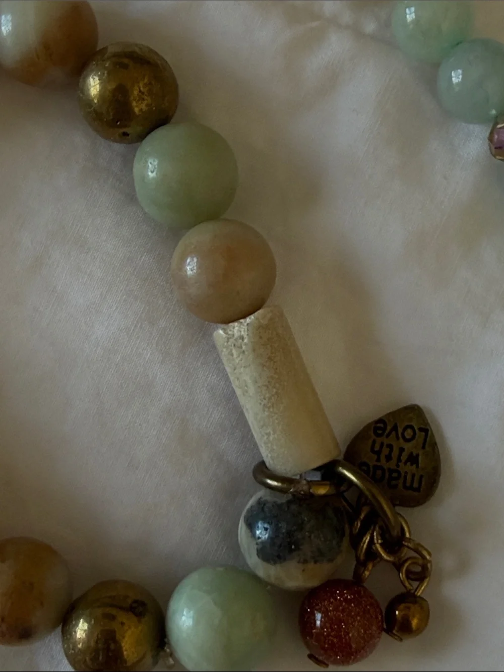 Jasper, quartz, died agathe and pyrite stretch bracelet Set of 2, OOAK